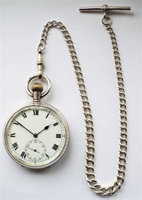 pocket watch chains silver